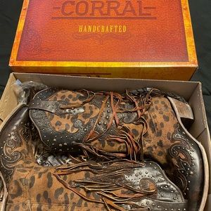 Corral leopard print cowboy boots